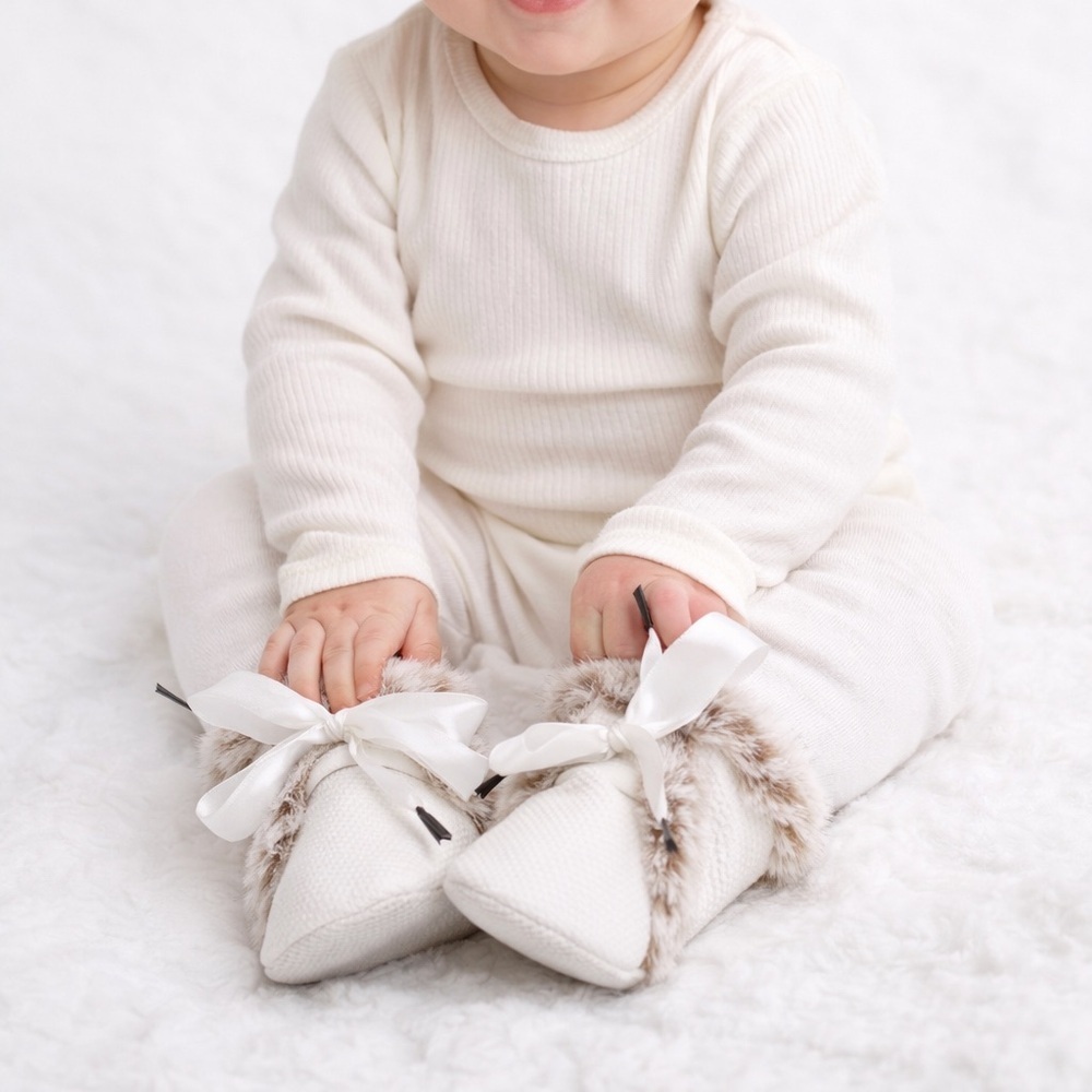 Fleece-lined baby booties